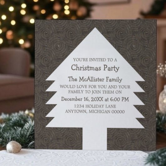 Invitation Brown de la fête de l'arbre de Noël