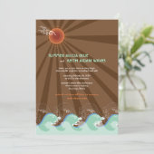 Invitation Brown de mariage de Sun de vagues de (Debout devant)
