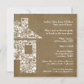 Invitation Brown de partie de pendaison de (Dos)