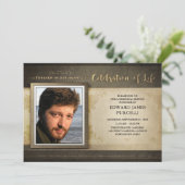 Invitation Brown d'or de cérémonie commémorative (Debout devant)