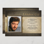 Invitation Brown d'or de cérémonie commémorative (Devant / Derrière)