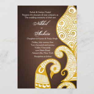 Invitation Brown d'or du cygne