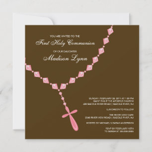 Invitation Brown du Rosaire rose à la première com