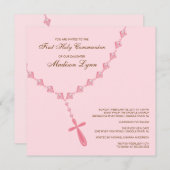 Invitation Brown du Rosaire rose à la première com (Devant / Derrière)