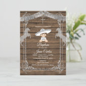 Invitation Brown et Argent mexicain Baptême Charro (Debout devant)