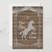 Invitation Brown et Argent mexicain Baptême Charro (Dos)