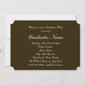 Invitation Brown et blanc 2025 Graduation Party (Dos)