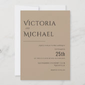 Invitation Brown et blanc Mariage Customisé moderne (Devant)