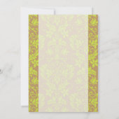 Invitation Brown et Lime Green Mariage damassé (Dos)