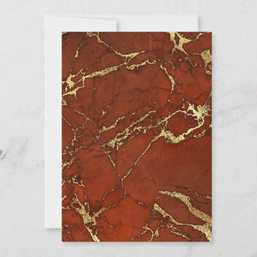 Invitation Brown et or Automne Marbre d'automne 21e anniversa (Dos)