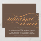 INVITATION BROWN ET ORANGE DE PARTIE DE LA (Devant / Derrière)