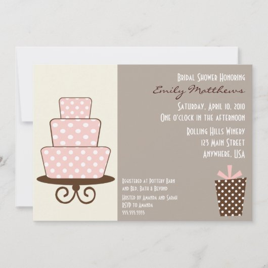 Invitation Brown et rose chic (Devant)