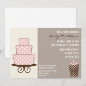 Invitation Brown et rose chic (Devant / Derrière)