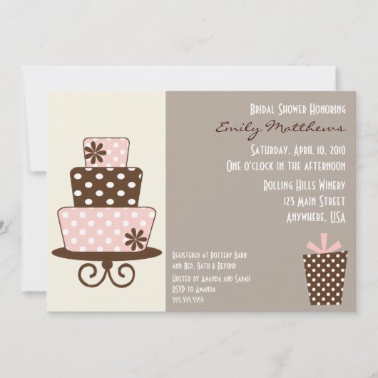 Invitation Brown et rose chic (Devant)