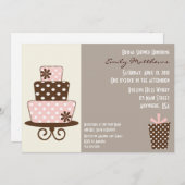 Invitation Brown et rose chic (Devant / Derrière)