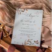 Invitation Brown Fall In Love Autumn Foliage Mariage