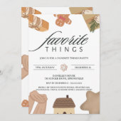 Invitation Brown Favoris Échange Cadeau Noël (Devant / Derrière)