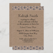 Invitation Brown Floral Abstrait Trunk Party (Devant / Derrière)