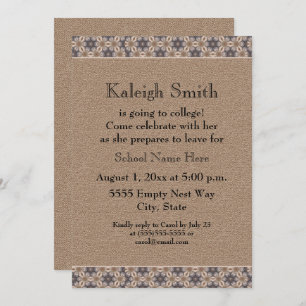 Invitation Brown Floral Abstrait Trunk Party