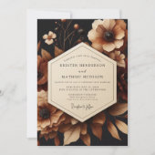 Invitation Brown Floral Opulent Wedding (Devant)