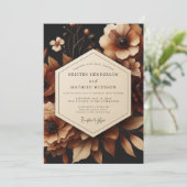 Invitation Brown Floral Opulent Wedding (Debout devant)