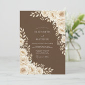 Invitation Brown Floral Wedding (Debout devant)