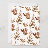 Invitation Brown Foliage Heart Citrouille Baby shower de cami (Dos)