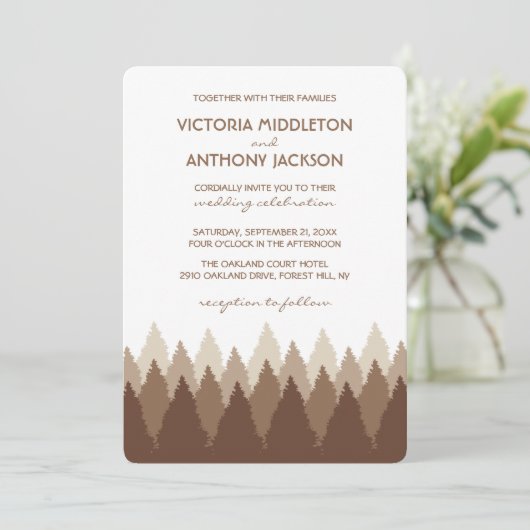 Invitation Brown Forest Range Mariage (Debout devant)
