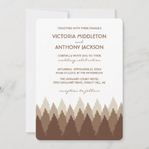 Invitation Brown Forest Range Mariage