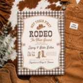 Invitation Brown Gingham Pas Leur Premier Rodéo