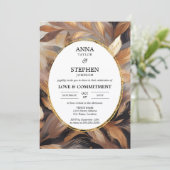 Invitation Brown & Gold Love & Commitment Ceremony (Debout devant)