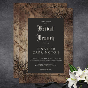 Invitation Brown gothique foncé et araignée noire Web Bridal 