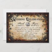 Invitation Brown gothique Halloween Skeletons Mariage Invitat (Devant)