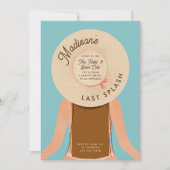 Invitation Brown Hair Palm Springs Bachelorette Pool Party (Devant)