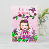 Invitation Brown Haired Fairy Anniversaire (Debout devant)