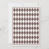 Invitation Brown Harlequin Checkered Bridal Shower (Dos)