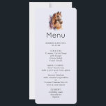 Invitation Brown Horse Head Portrait in Watercolor Menu<br><div class="desc">Event menu with an image of a brown horse head wearing a leather halter. Beautiful majestic animal.</div>