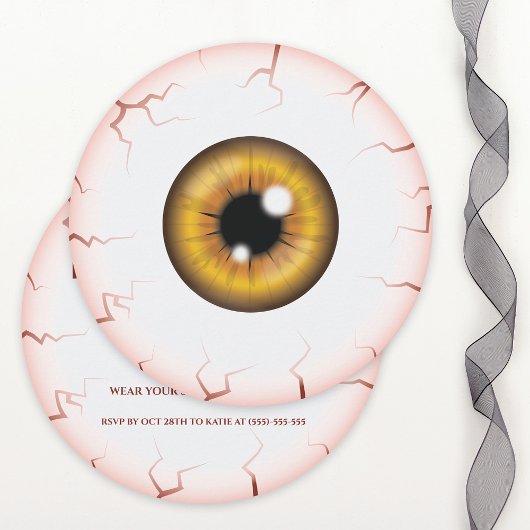 Invitation Brown Iris Eyeball Blooshot Eye Halloween Party