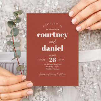 Invitation Brown ivoire moderne Mix Mix Match Mariage