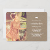 Invitation Brown Kraft Simple Graduate Photo Party (Dos)