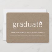Invitation Brown Kraft Simple Graduate Photo Party (Devant)