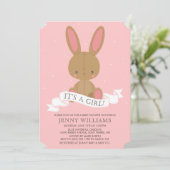 Invitation Brown lapin farci lapin fille Baby shower Invitati (Debout devant)