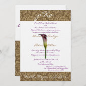 Invitation Brown Mariage damassé Inv. (Devant / Derrière)