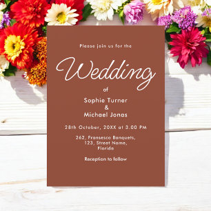 Invitation Brown Mariage Terracotta Minimaliste