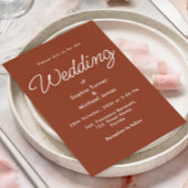 Invitation Brown Mariage Terracotta Minimaliste