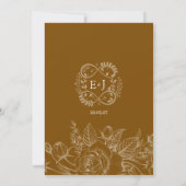 Invitation Brown Minimalist Rustic Floral Elegant Wedding (Dos)