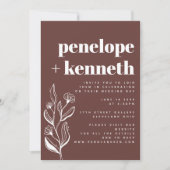 Invitation Brown minimaliste Boho moderne (Devant)