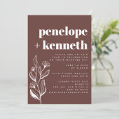 Invitation Brown minimaliste Boho moderne (Debout devant)