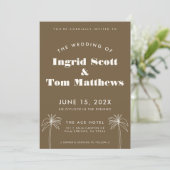 Invitation Brown minimaliste Mariage Tropiques (Debout devant)
