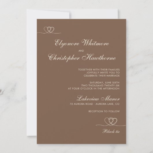 Invitation Brown Modern Chic Mix and Match Wedding (Devant)